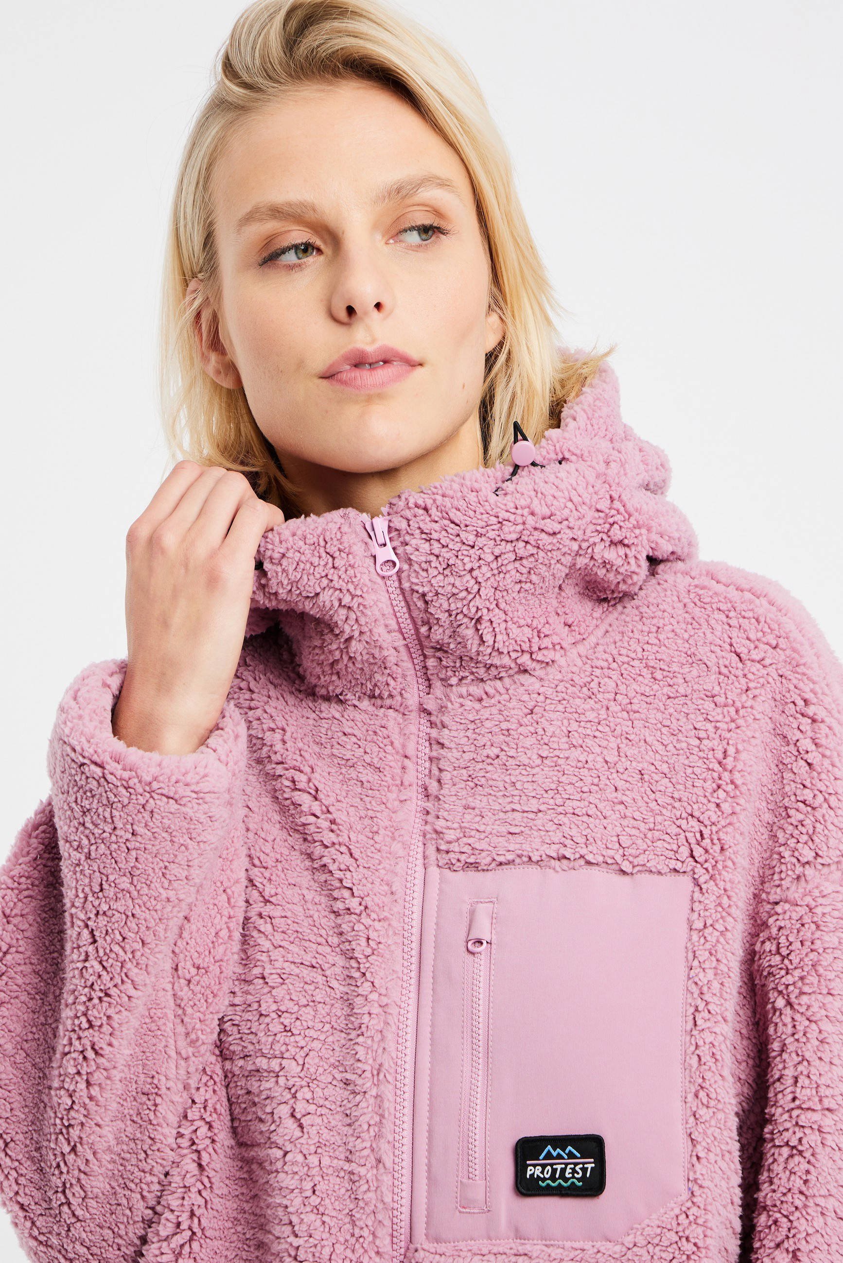 Protest fleece vest Sago roze
