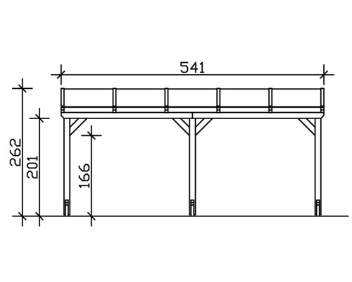 SKAN HOLZ Vogtland enkele carport met paalankers 300x541 cm licht eiken