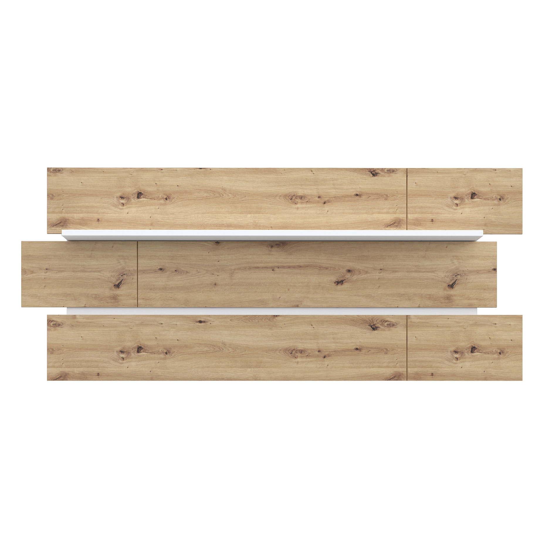Wandpaneel - weiß - Artisan Eiche - 195 cm breit