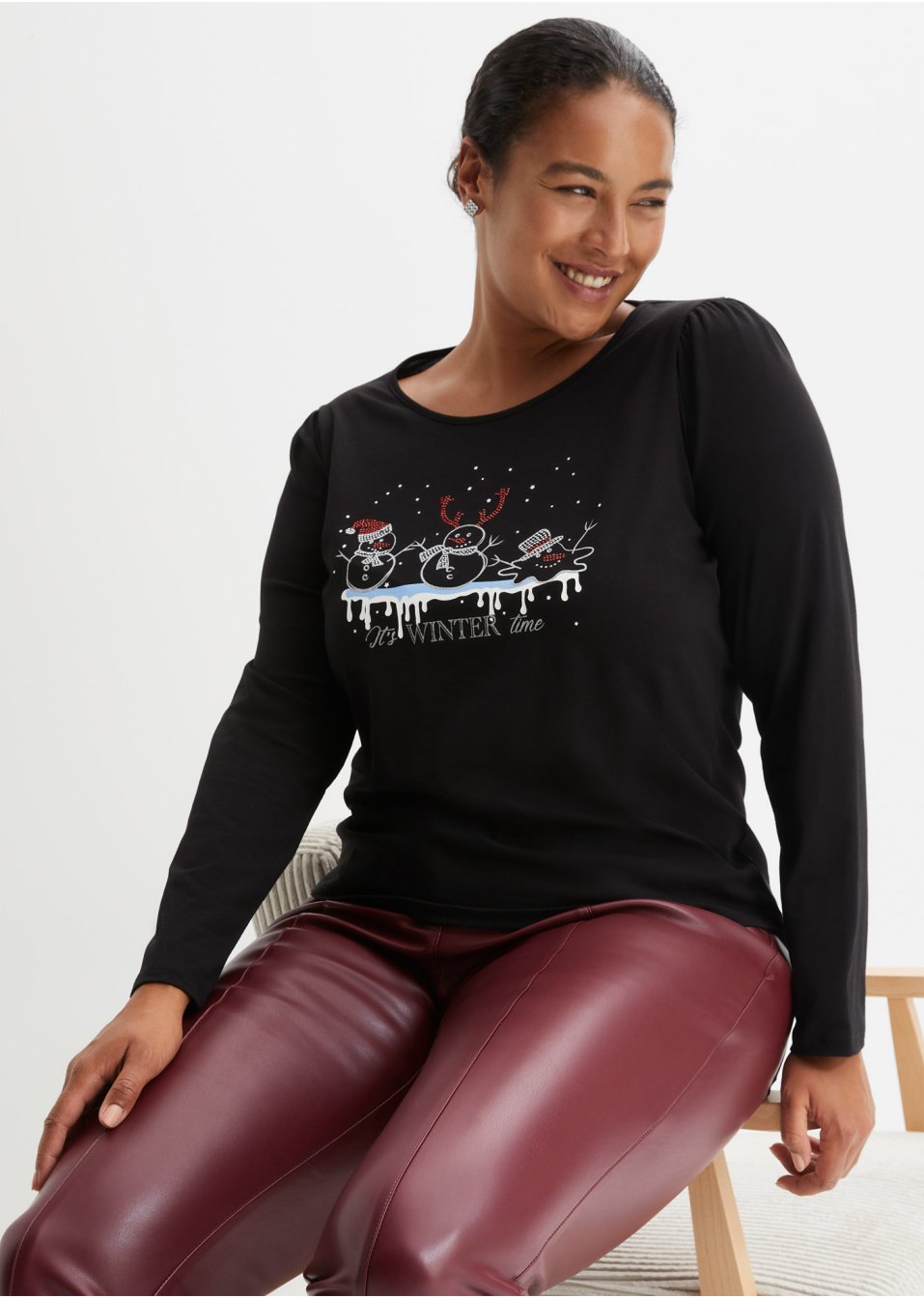 T-shirt manches longues avec motif de Noël