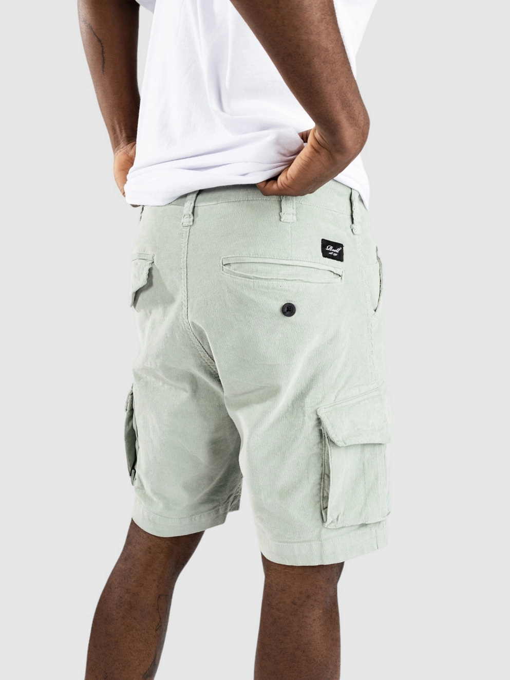 REELL City Cargo Shorts baby cord aqua grey