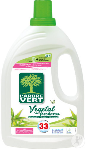 L'Arbre Vert Lessive Liquide Hypoallergénique Au Savon Végétal 34 Lavages 1,53l