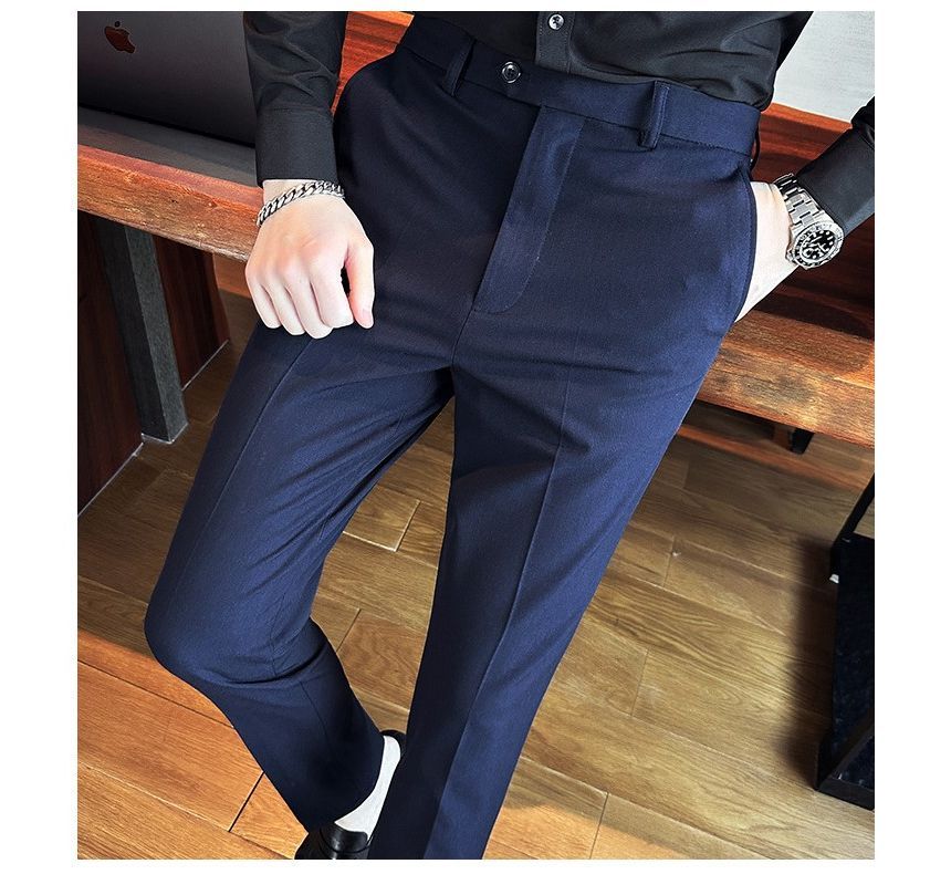 Deepwood - Hoge taille effen cropped taps toelopende pantalon (verschillende ontwerpen)