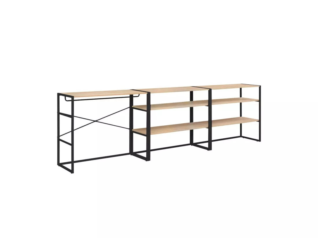 Portants vêtements sous combles modulables noirs - Lot de 3