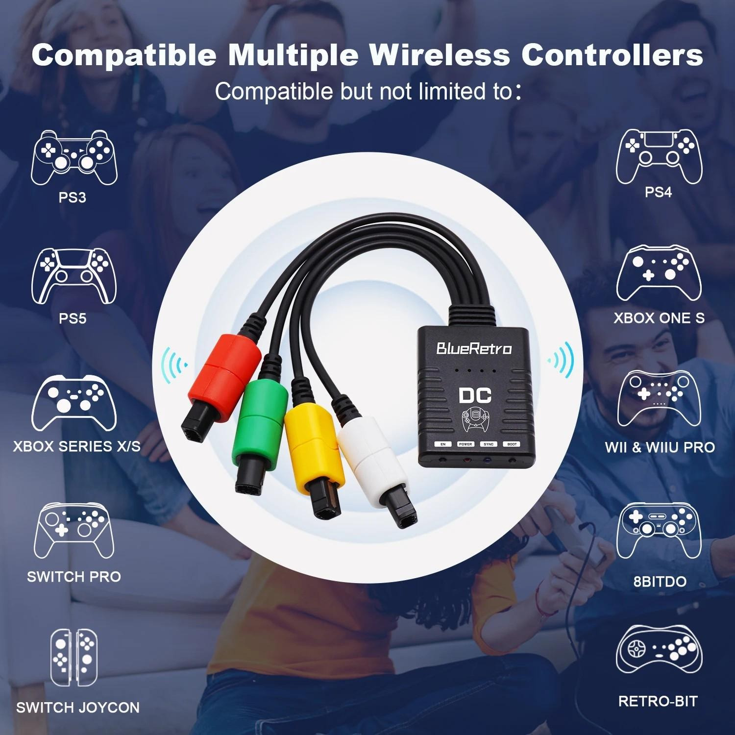 Wireless Retro Receiver Bluetooth Game Controller Adapter für SEGA Dreamcast  Konsole - Schwarz