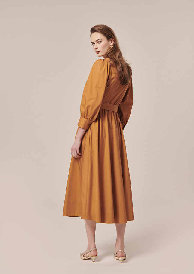 Robe Rivoltinemarron en popeline