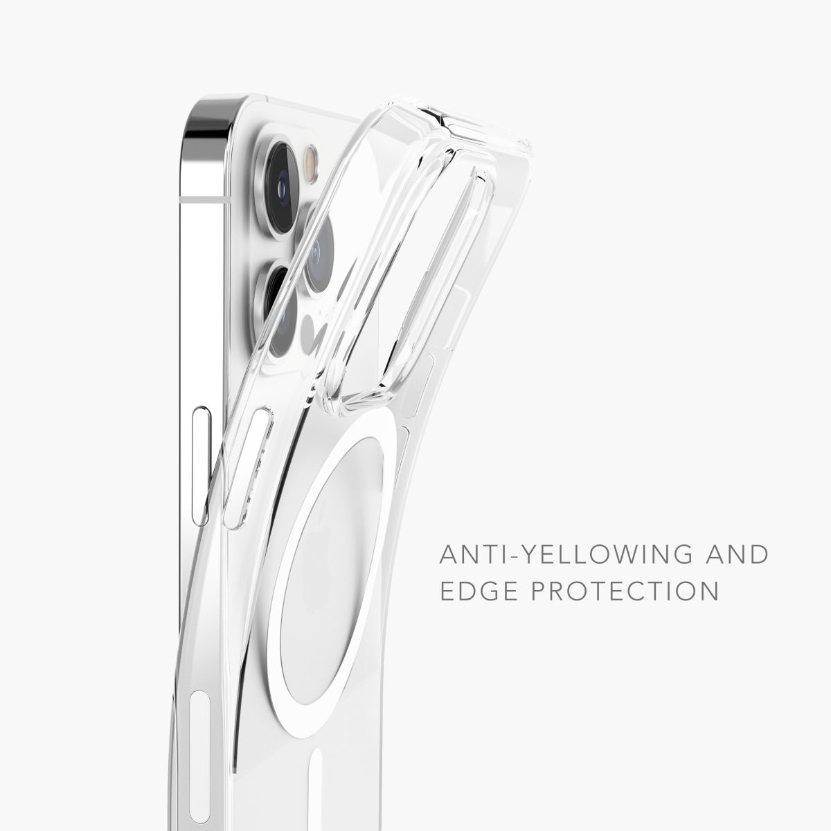 iPhone 14 Pro Max MagSafe Hybrid Hülle TPU Bumper   Acryl Rückseite Transparent Case (TRC00009) - Transparent