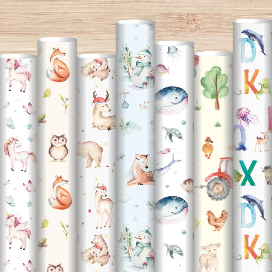 Nikima Geschenkpapier 5 Bögen Winterland – 1,60€qm Größe: - 84,1 x 59,4 cm bunt