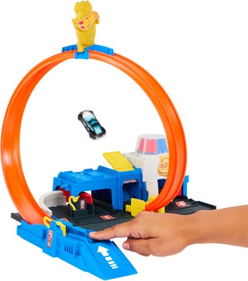 Hot Wheels City Super Politistasjon Bilbane