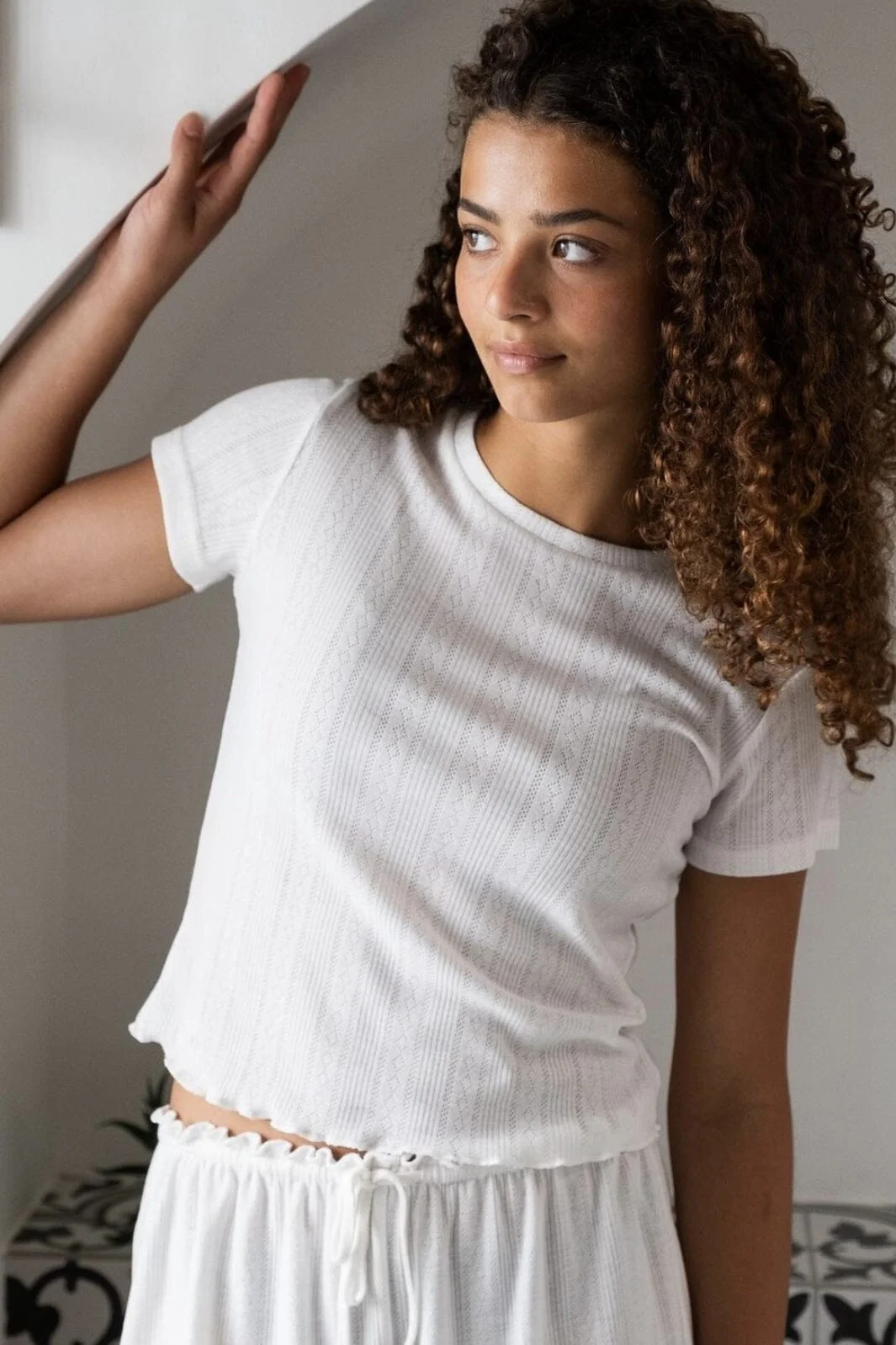 Neo Noir Lonnie Pointelle Top white