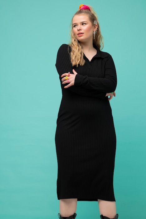 Jersey-Midikleid, Slim Shape, Langarm