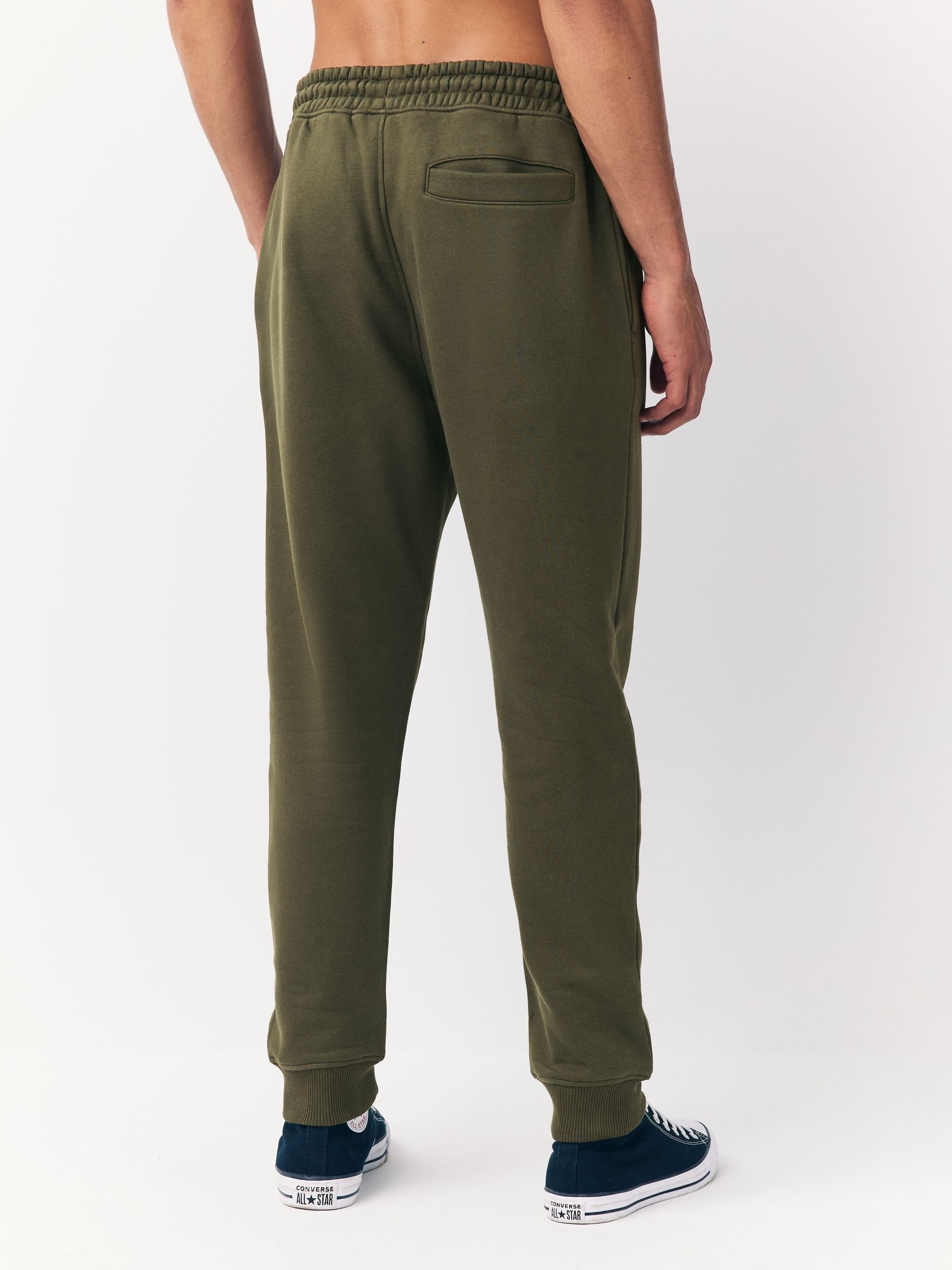Kakigroen - Slim Fit - Katoenrijke Jersey Joggingbroeken