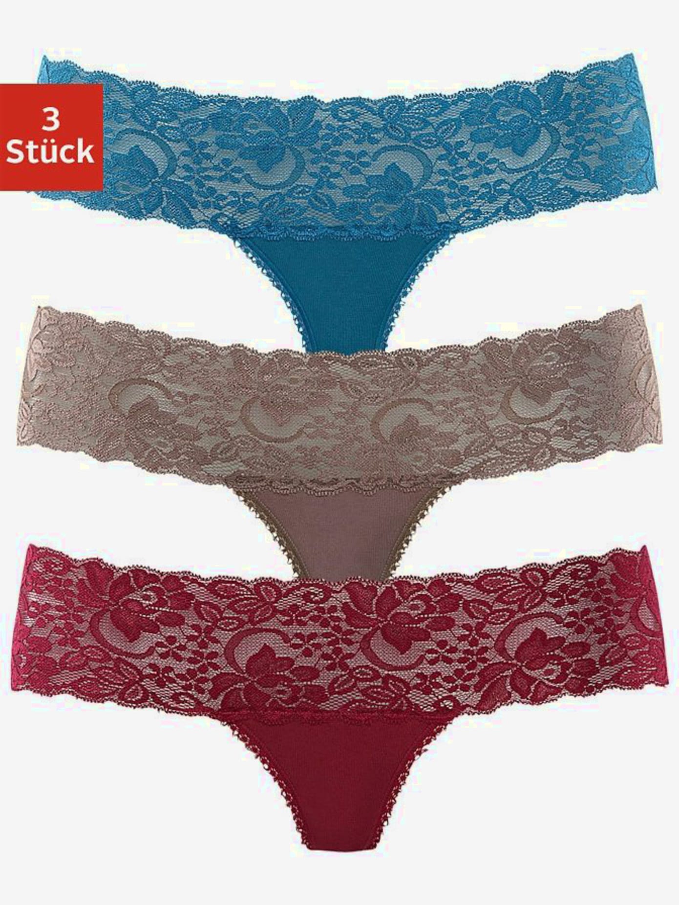 Lot de 3 strings en dentelle vivance