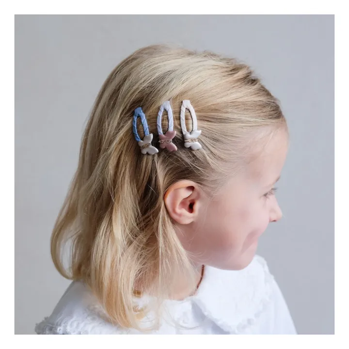 Mimi & Lula Lot 5 Mini Barrettes Butterfly | Crème