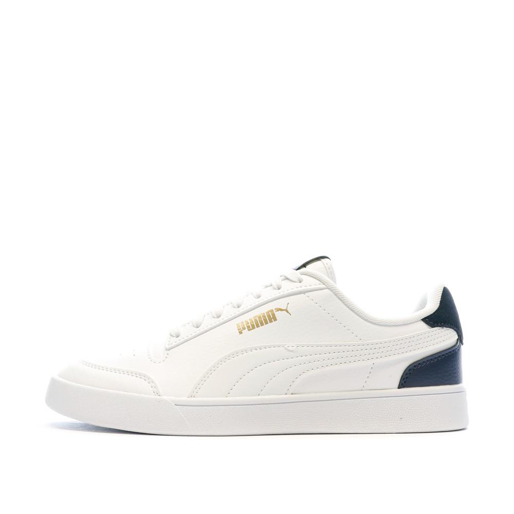 Puma Baskets Blanche/Doré/Bleu Homme Puma Shuffle
