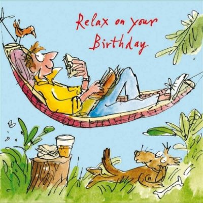Man Lying In Hammock Birthday Card