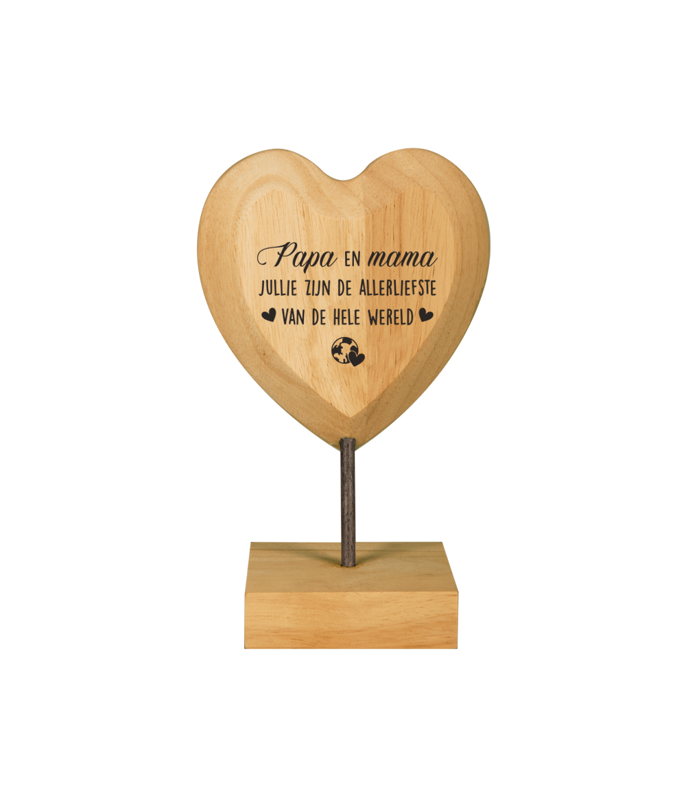 Houten Hart Papa En Mama