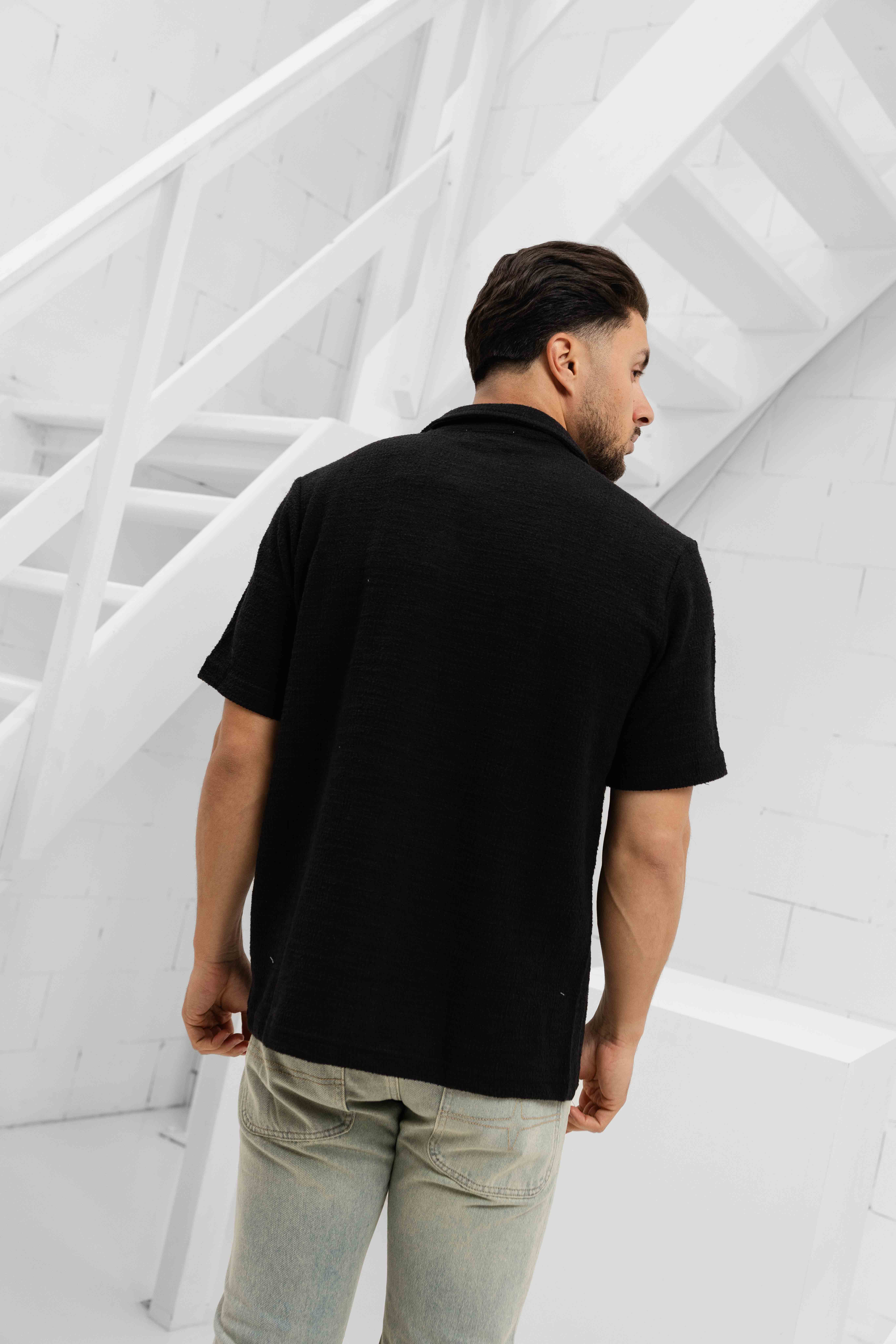 Pure Path Boucle Palm Shirt Heren Zwart