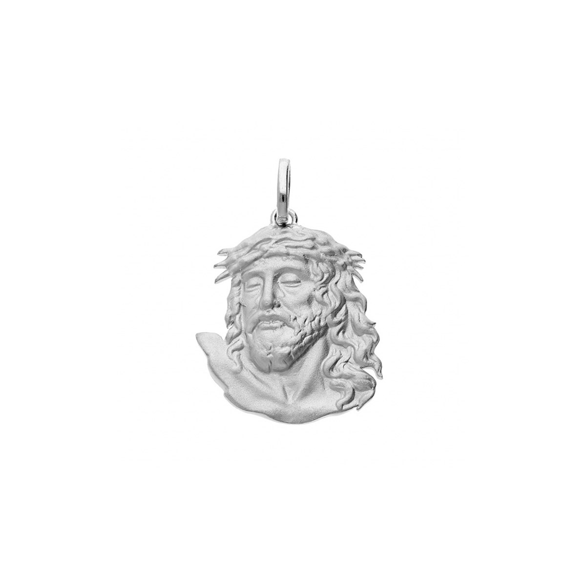 Pendentif visage du Christ - Argent platine
