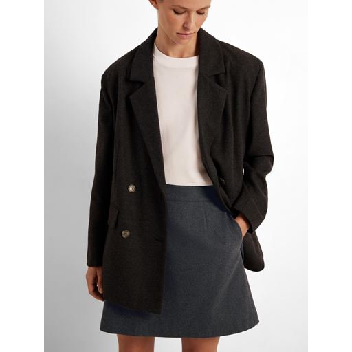 Selected Femme Mercy-Ula Mini Nederdel, Dark Grey Melange, 40