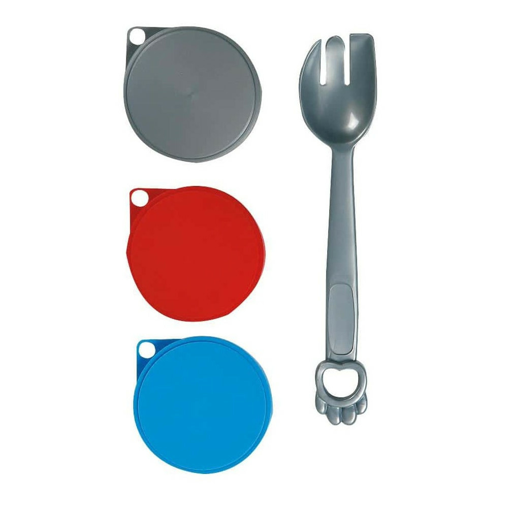 3 couvercles alimentaire pour boite ø 7,5 cm et cuillère pour chat