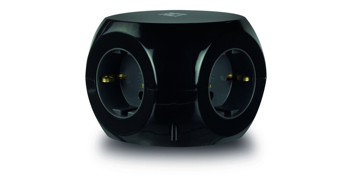 ACT ConnectivityStekkerdoos cube met 3 stopcontacten, USB-A-poorten, 1,5m stekkerdoos  (Zwart)