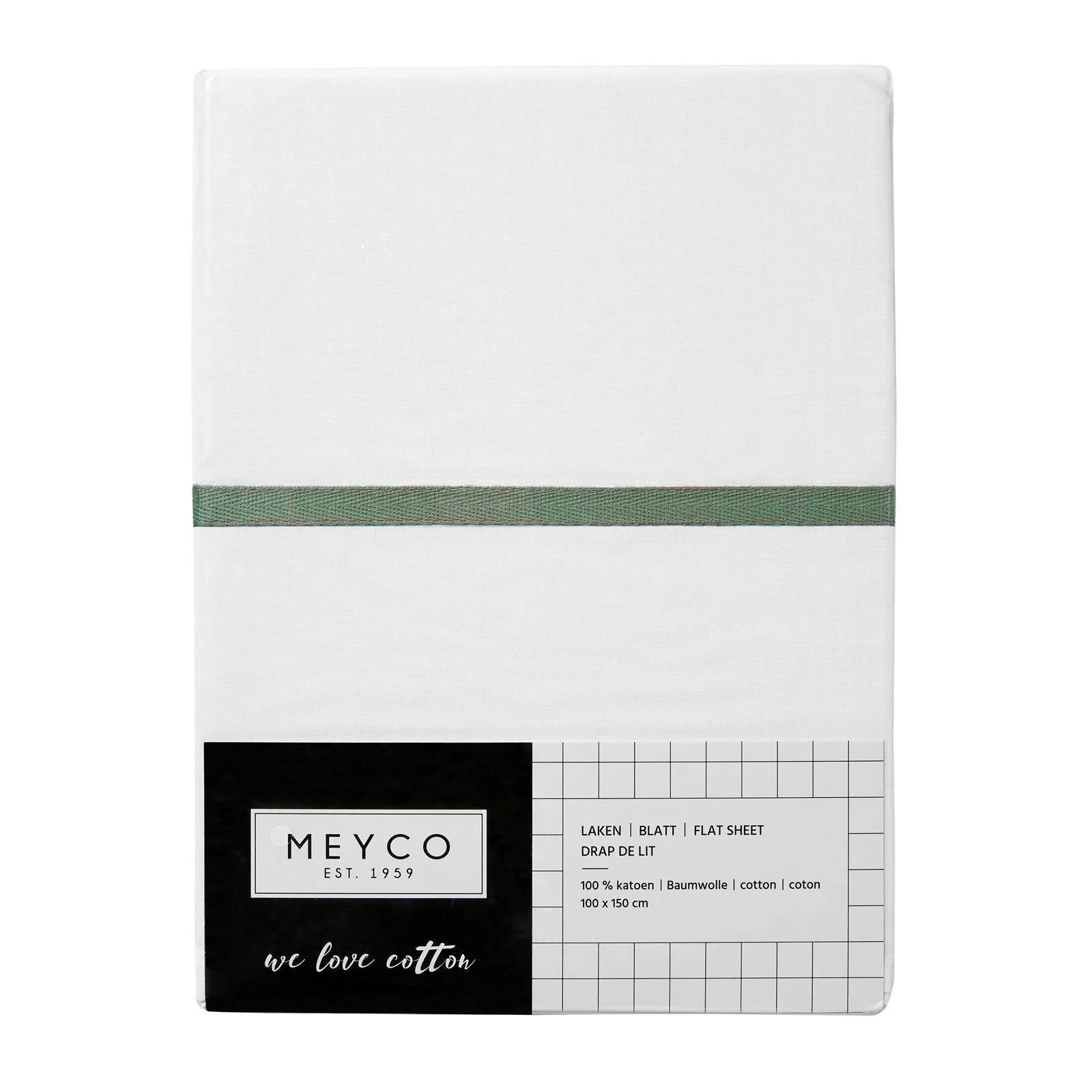 Meyco wieglaken met bies groen