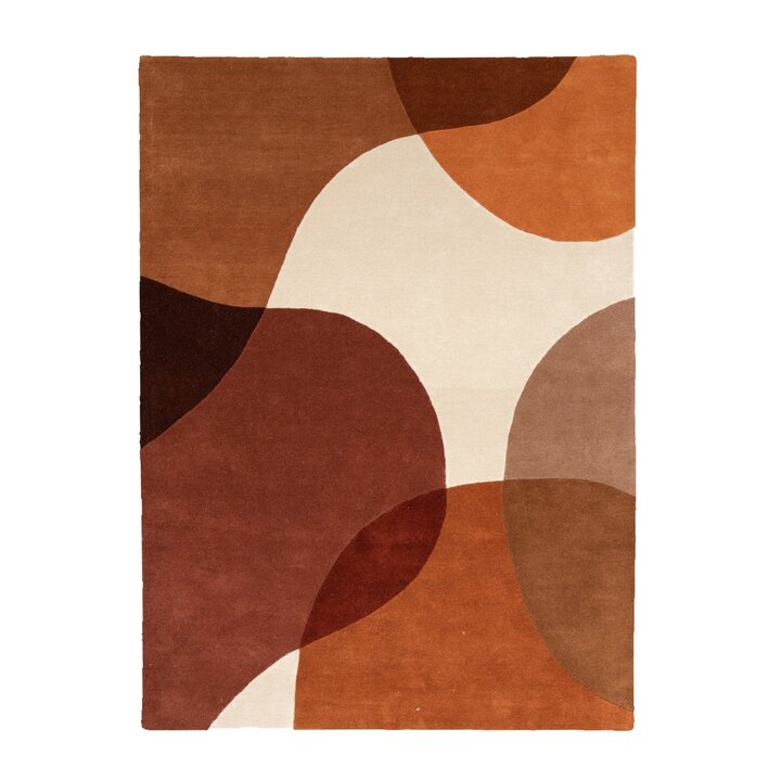 Wollen abstract vloerkleed - Clarice Terracotta