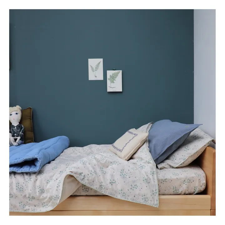 Camomile London Housse de couette Minako Floral en coton | Bleu