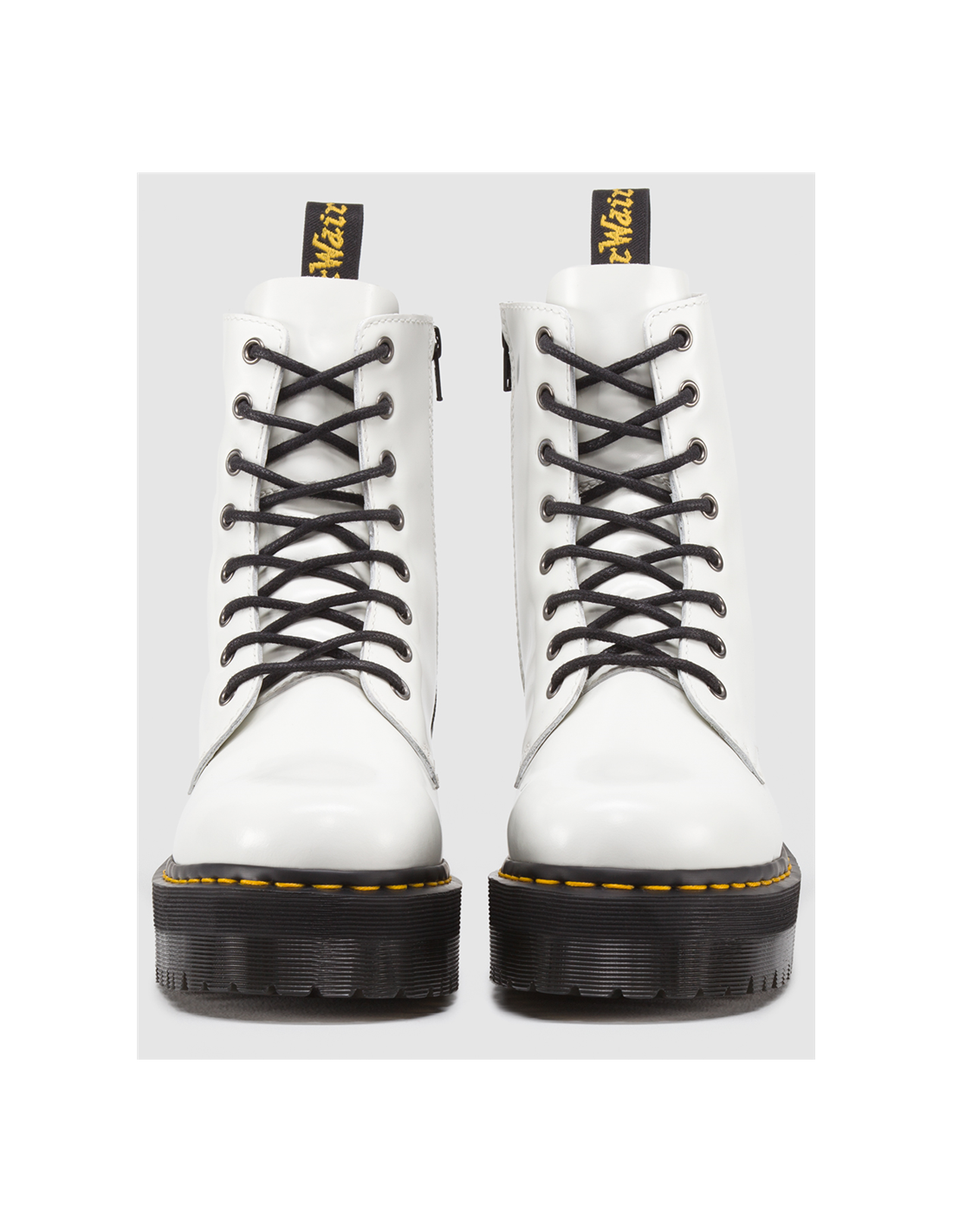 dr martens boots compensées femme jadon cuir polished smooth blanc