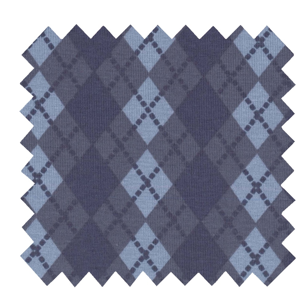 Tissu Jersey Argyle Bleu