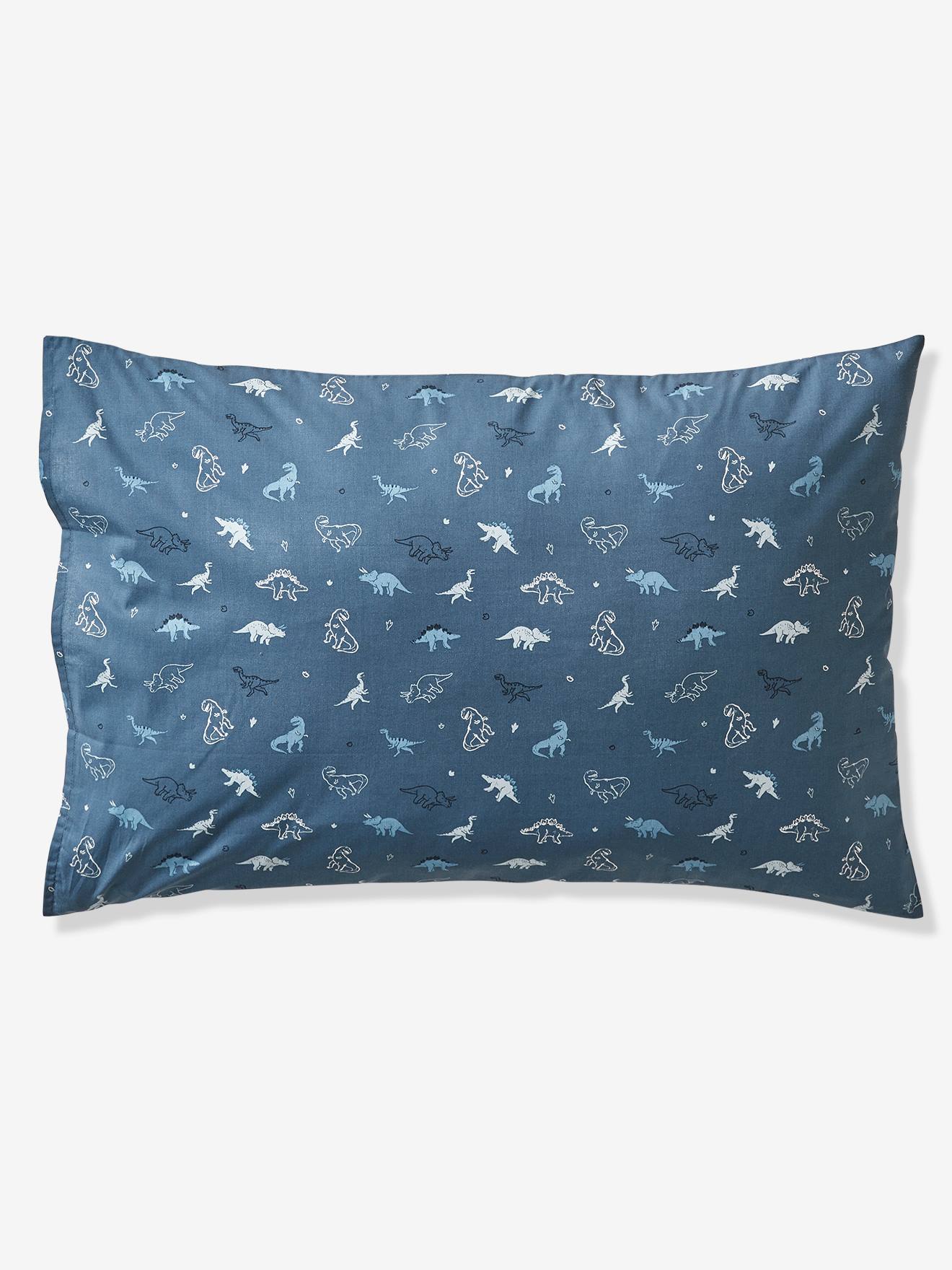 Conjunto de cama infantil Hello Dinos com capa de edredom e fronha, estampa básica branca clara.