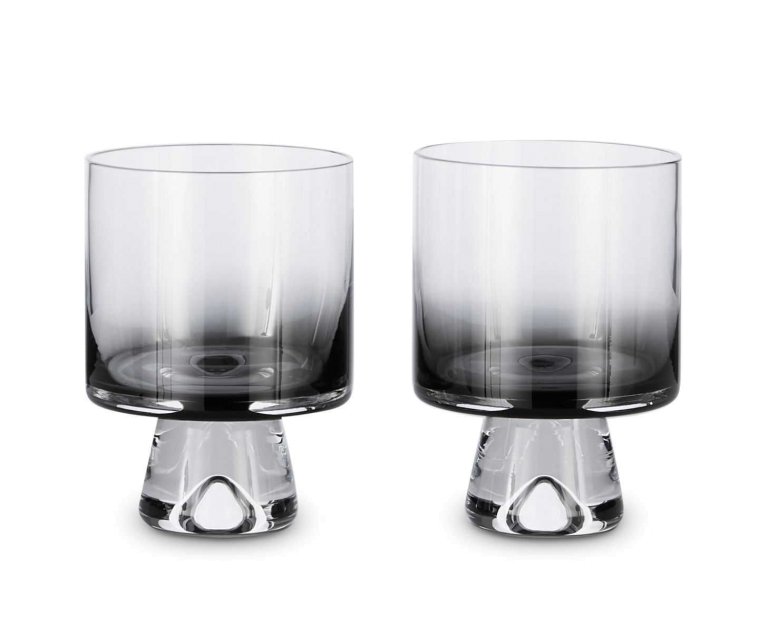 Tom Dixon Tank Low Ball glas set van 2 zwart