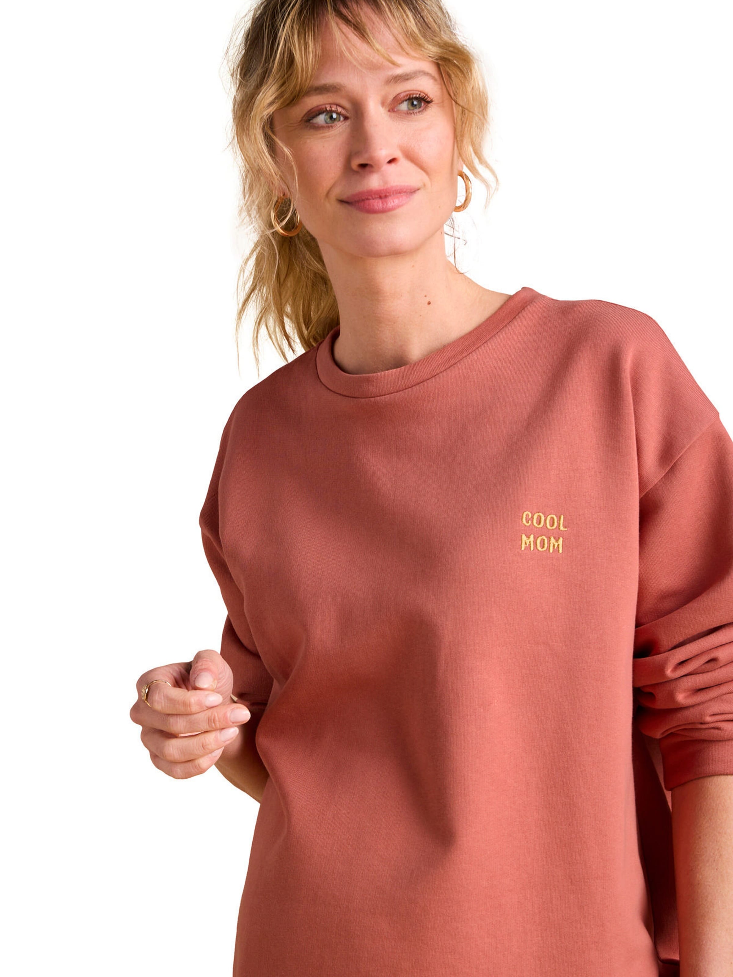 Envie de Fraise Bio-Kollektion: Umstands-Set aus Sweatshirt COOL MOM & Sweatshorts terrakotta