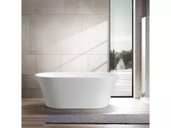Baignoire îlot design ovale AUSTIN blanche 160 cm