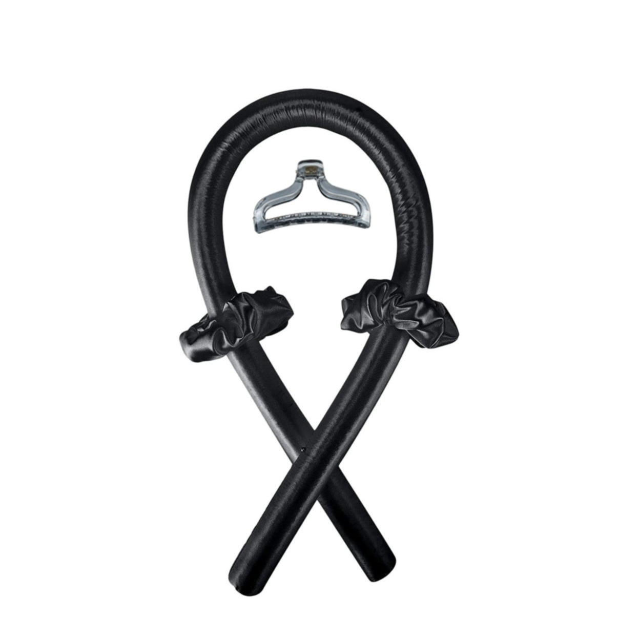 (4-tlg. Set) Locken Haarband Heatless Curler Sockenlocken Haar Styling ohne Hitze inkl. Haarspange   Haargummis - Schwarz