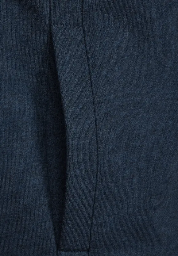 Materialmix Sweatjacke - dark dust blue