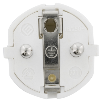 Stekker PVC Randaarde Wit