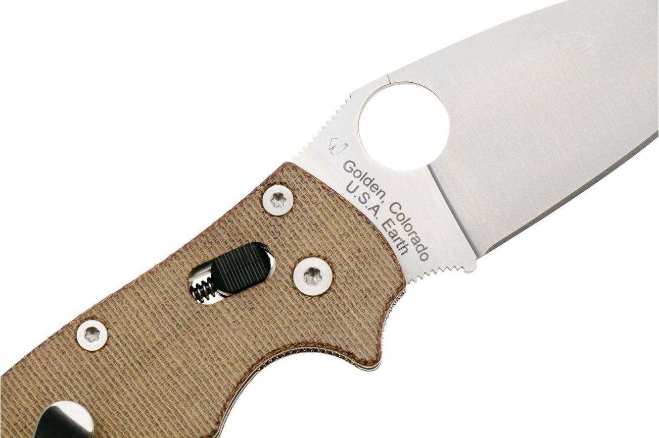 Spyderco Manix 2 CPM Cru-Wear C101MPCW2 Brown Canvas Micarta zakmes