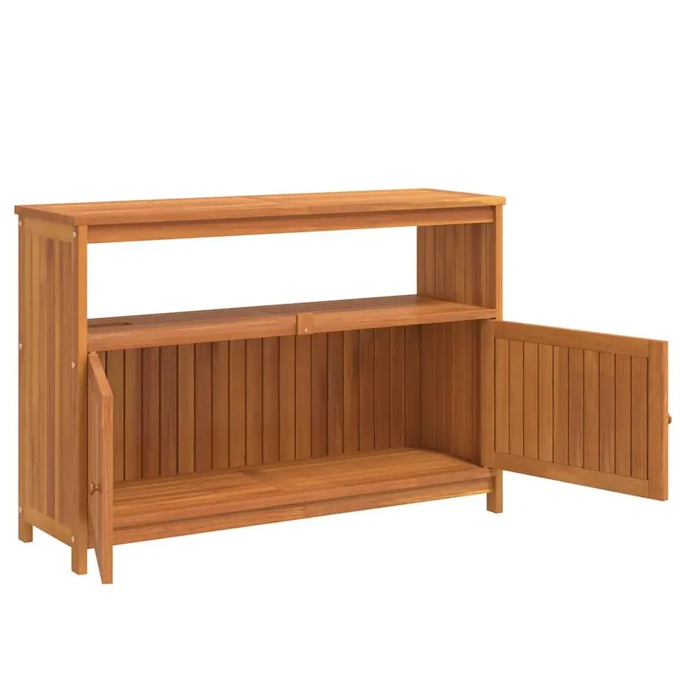 vidaXL - Tuinwandtafel - Bruin - Massief acaciahout - 110 x 35 x 75 cm