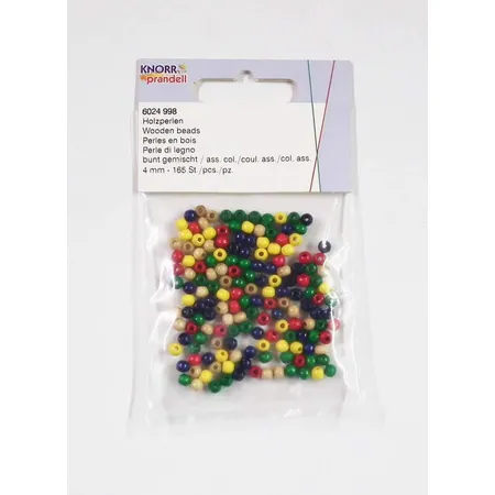 Knorr Prandell Holzperlen, 4mm, bunt sortiert, 165 Stück