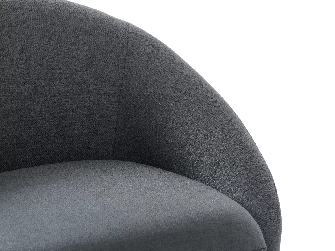 Fauteuil pivotant arrondi en tissu gris LACARA II