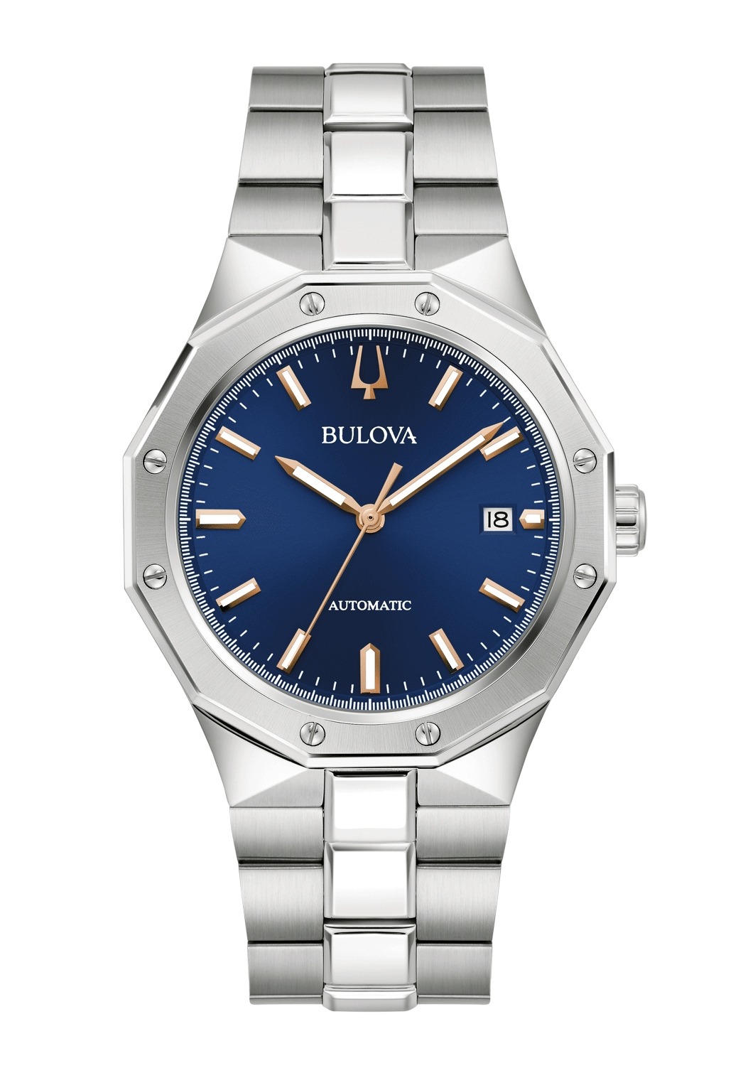 Bulova Octagon Automatikuhr Blau 96B463