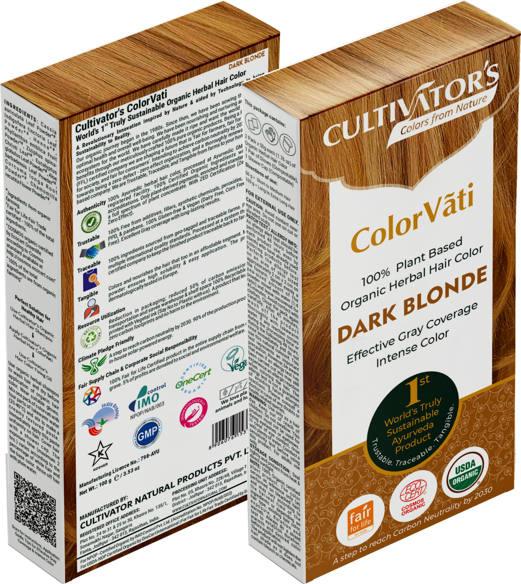 CULTIVATOR'S  ColorVãti Organic Herbal Hair Color - 04 Dark Blonde, 100 g