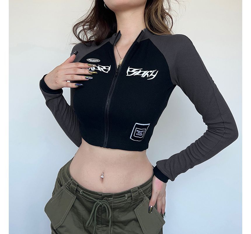 Honet - Lange Raglan Cropped Jack met Ritssluiting