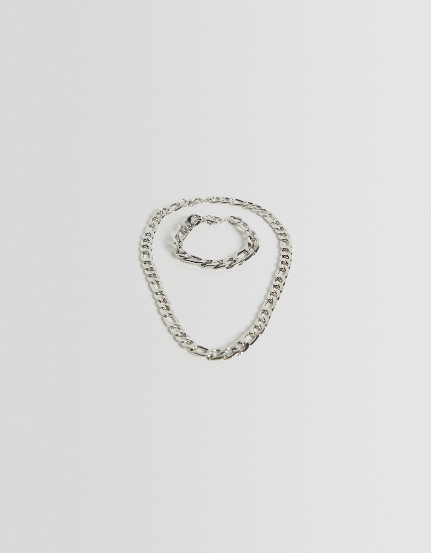 Colar e pulseira de corrente