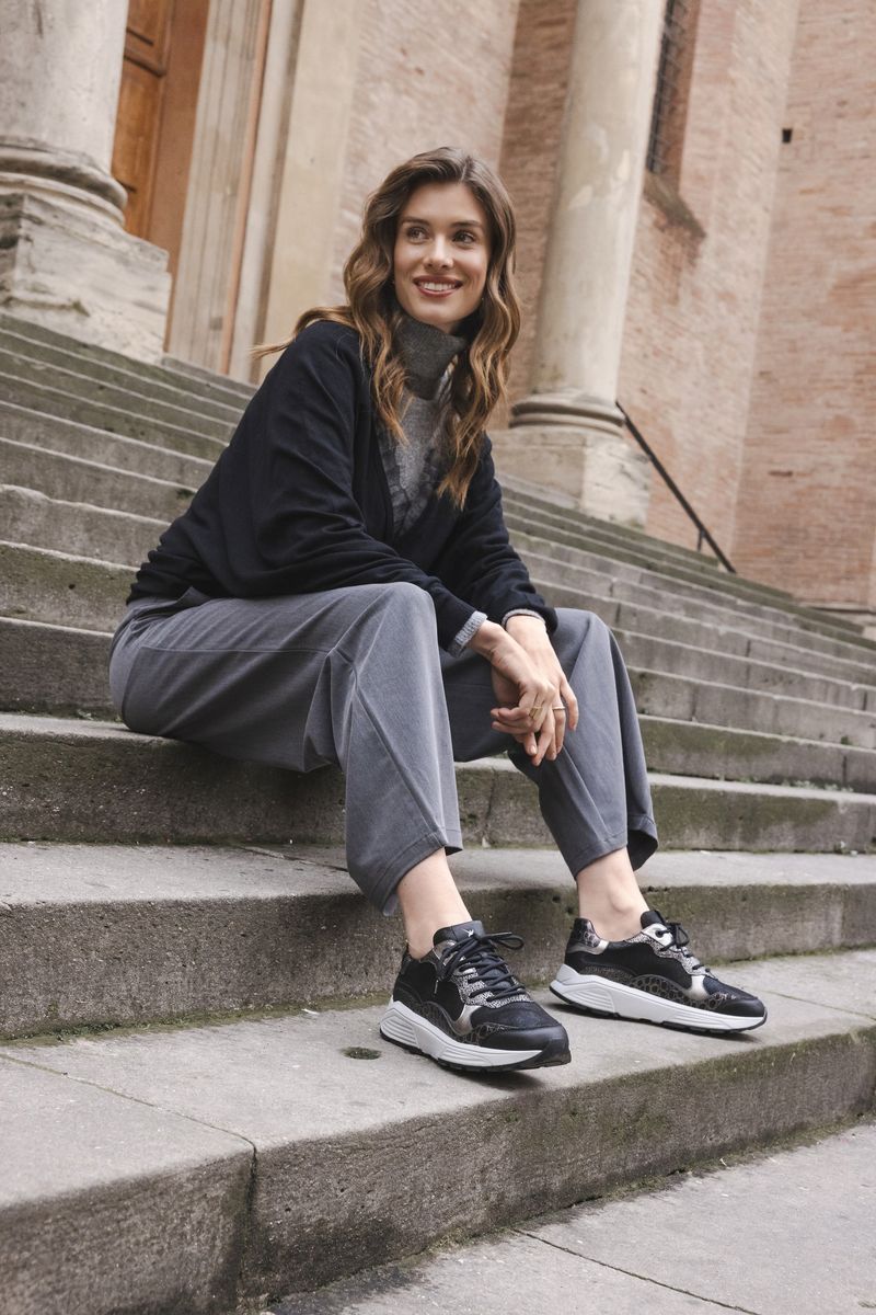 Xsensible Rainbow Stretchwalker GX Sneakers Zwart Dames