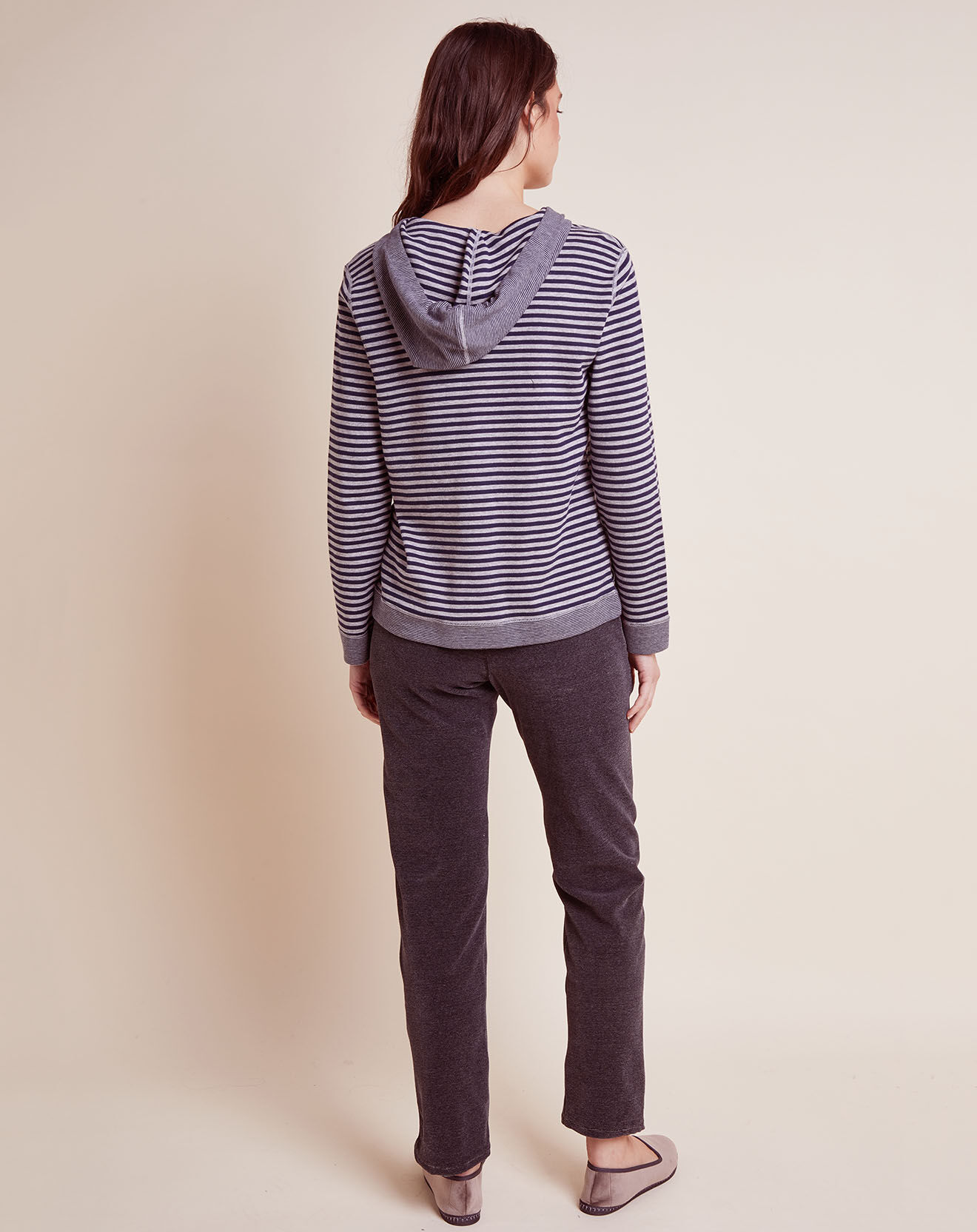 Le Chat Sweat Cork à rayures marine/gris chiné