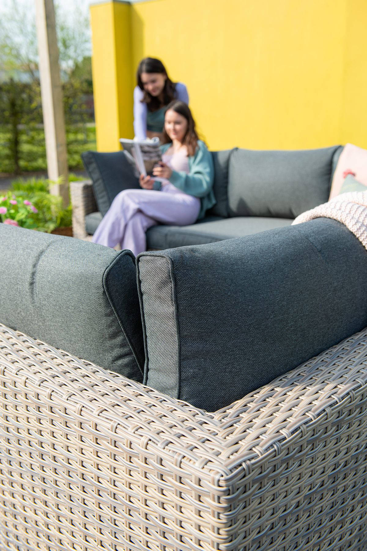Garden Impressions Garden Impressions Menorca lounge set Lshape vintage willowblack