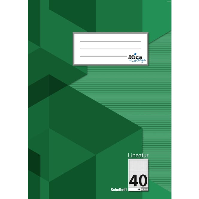 Schulheft A4 - Lineatur 40 - kariert mit umlaufendem Rand - 16 Blatt